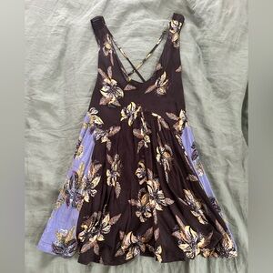 Free People Floral Sleeveless Dress with V-Neck